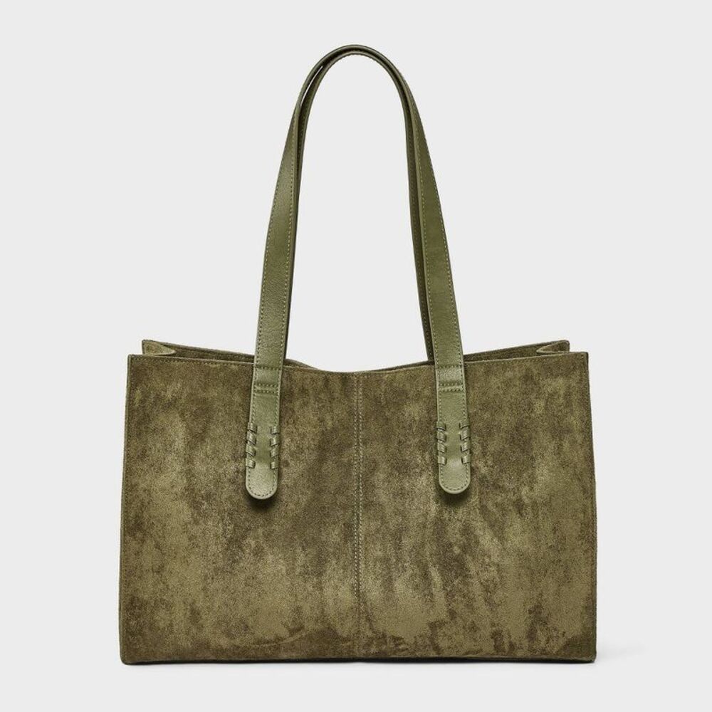 Faux Suede Casual Tote Bag - Universal Thread Green